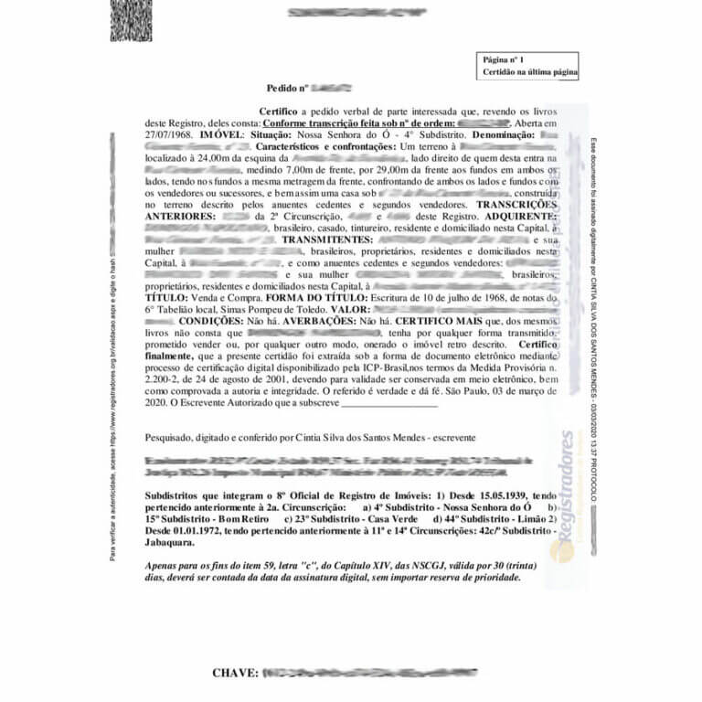 Certidão de Ônus Reais