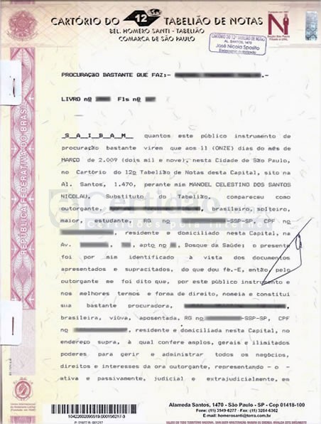 Certidão de Procuração