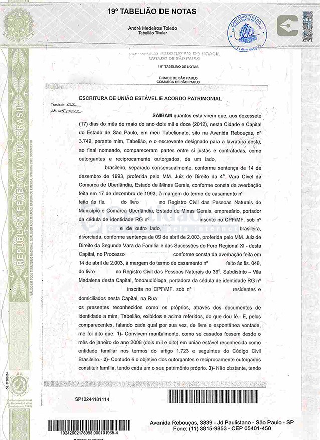 Certidão de União Estável